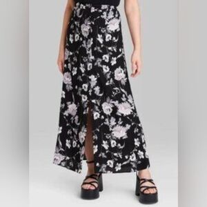 Floral Black and White Women's Skirt